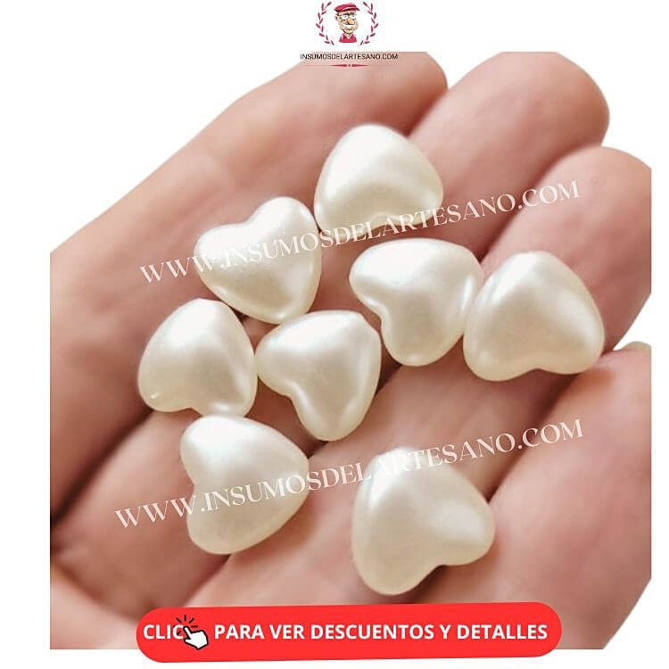 CORAZON MEDIANO ACRILICO PERLADO SIMIL PERLA DE RIO (25 UNID) (-10% DESC CON TRANSF) - Imagen 3