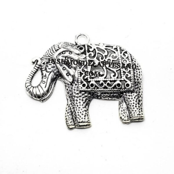 ?DIJES DE METAL ELEFANTE CALADO CON BAÑO DE PLATA ?(activa el descuento en el carrito)