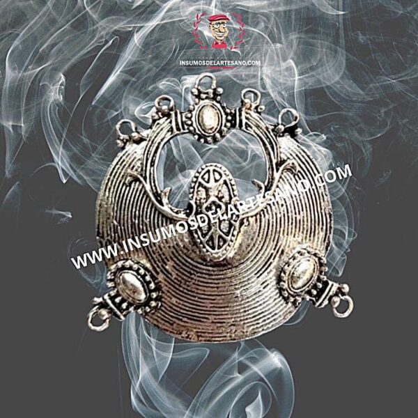 DIJE METAL MEDALLON VINTAGE REDONDO BAÑO NIQUEL (-10% desc con tranferencia)