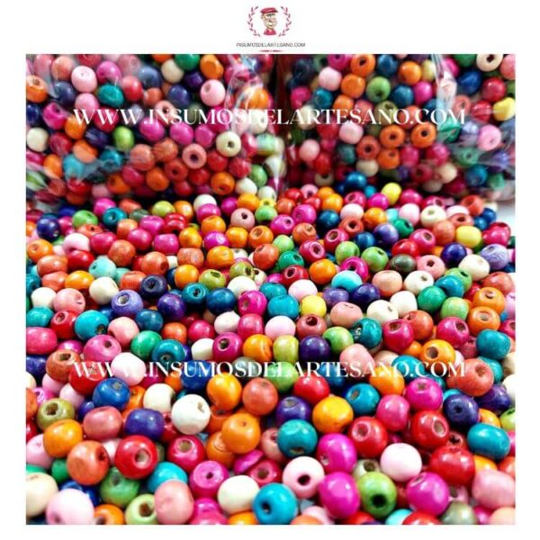MIX BOLITA MADERA 8MM MAYOREO (480 UNID) (-10% desc con transferencia)